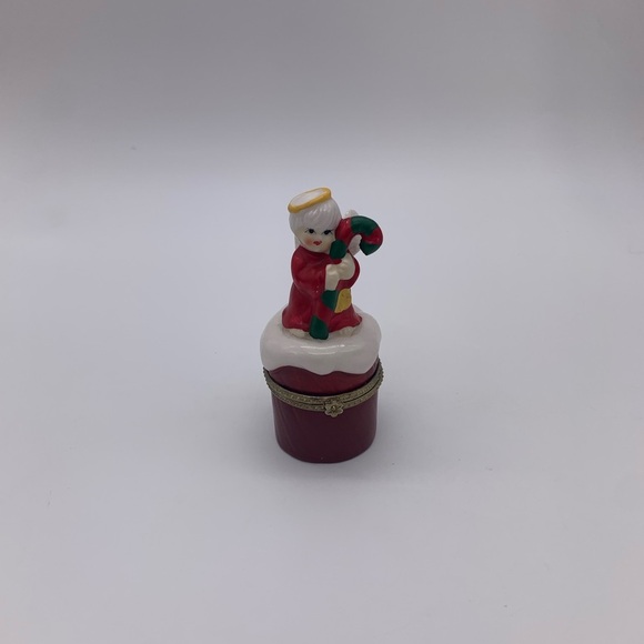 Vtg. K’s Collection Christmas Angel With Candy Came Hinged Pill/Trinket Box - Picture 4 of 10